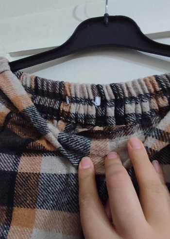 Drapeli Ekoseli Yün Mini Etek - Görsel 3