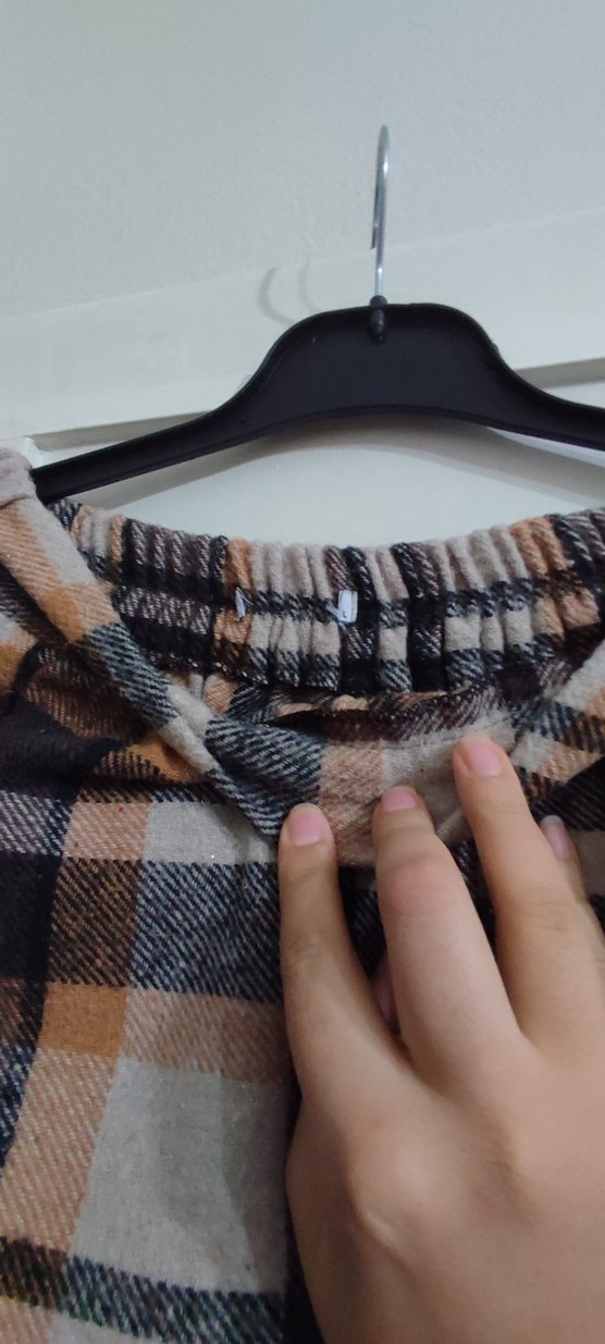 Drapeli Ekoseli Yün Mini Etek - Görsel 3