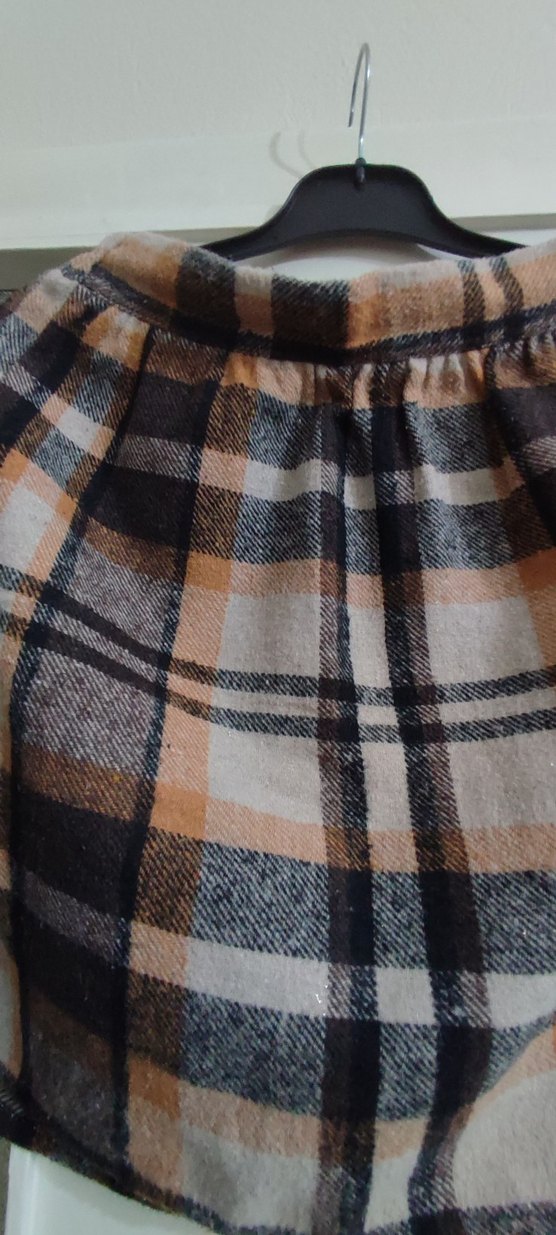 Drapeli Ekoseli Yün Mini Etek - Görsel 4