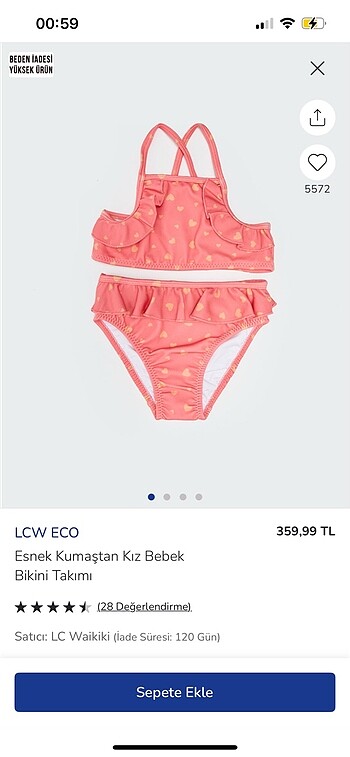 LC Waikiki bebek mayo bikini 6-9 ay 3 takım birlikte verilecek