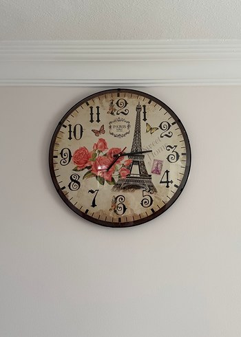 Renkli Paris Temalı Duvar Saati - Görsel 2