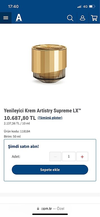 Amway altın krem