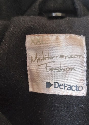 Siyah çift düğmeli  kaşe kaban - Görsel 3