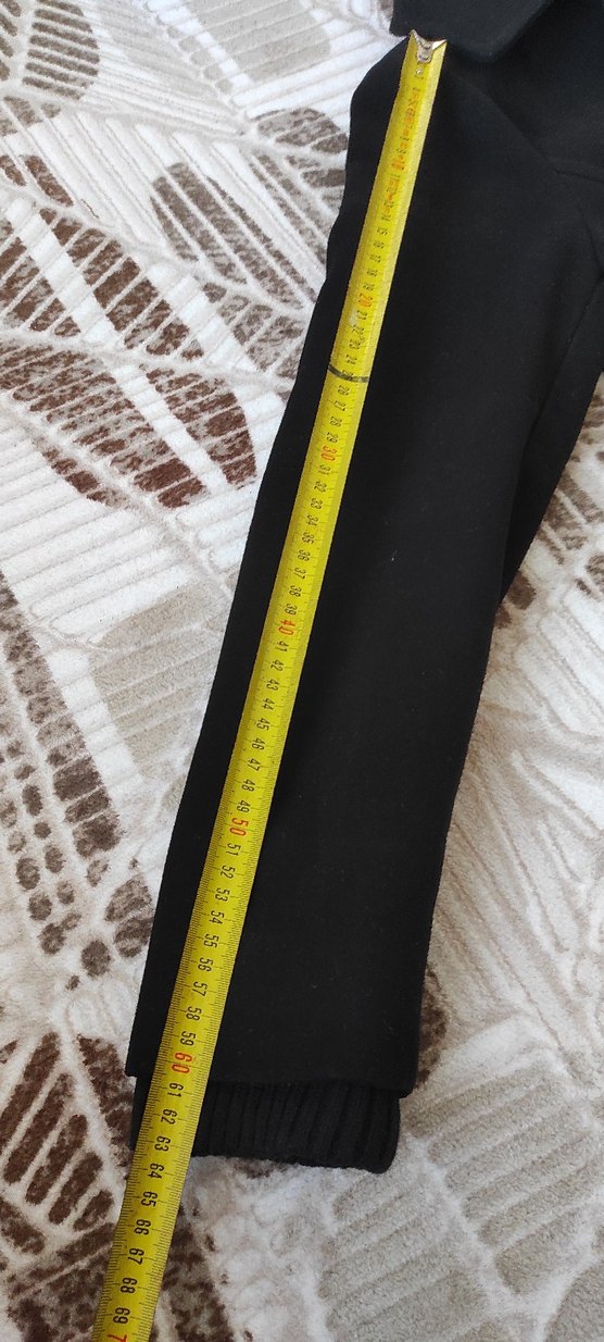 Siyah çift düğmeli  kaşe kaban - Görsel 5