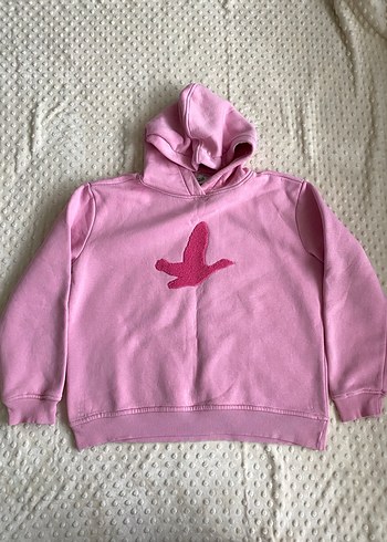 Pembe Kapüşonlu Kadın Sweatshirt