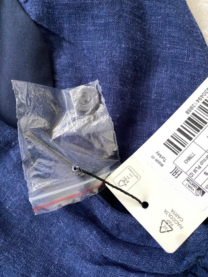 Lacivert Denim Halter Yaka Düğmeli Kadın Yelek - Görsel 3