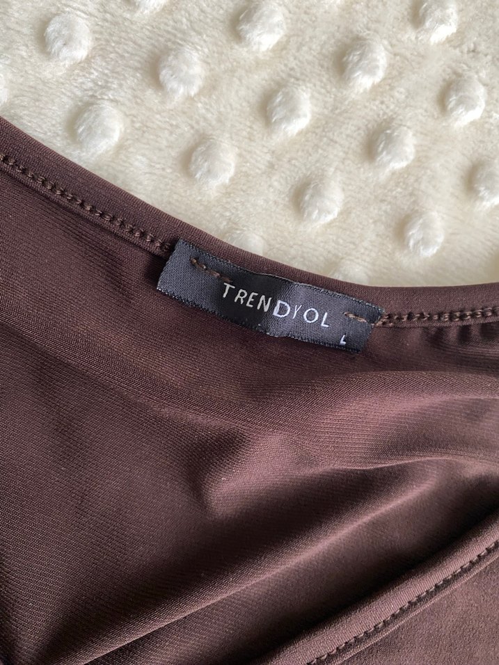 Kahverengi Drapeli Midi Takım - Görsel 4