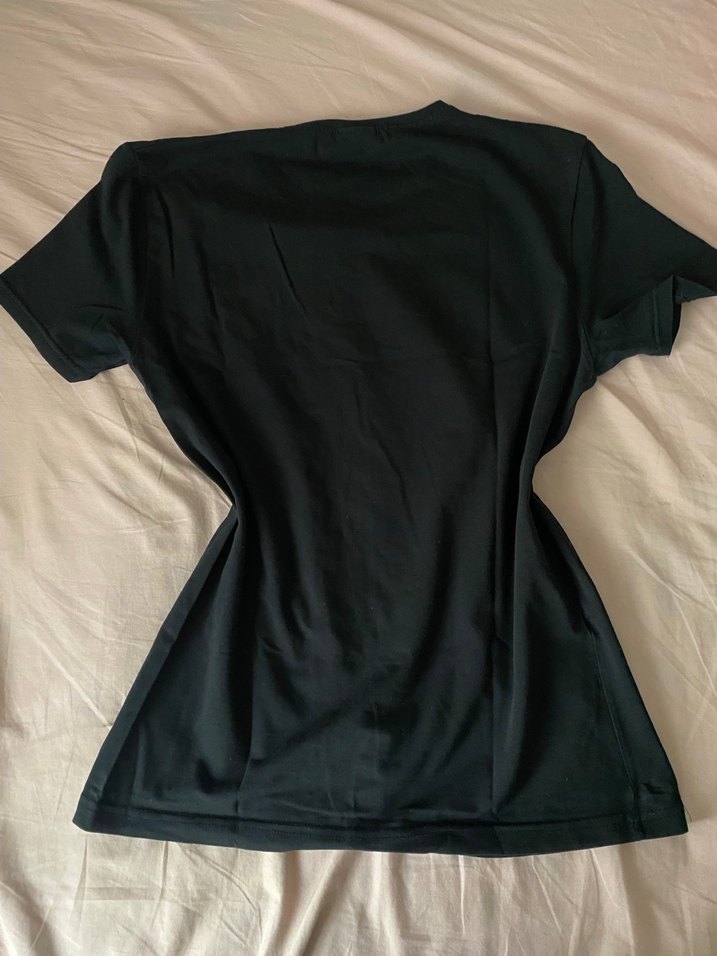 Siyah Kadın Kısa Kollu Basic Tişört - Görsel 2