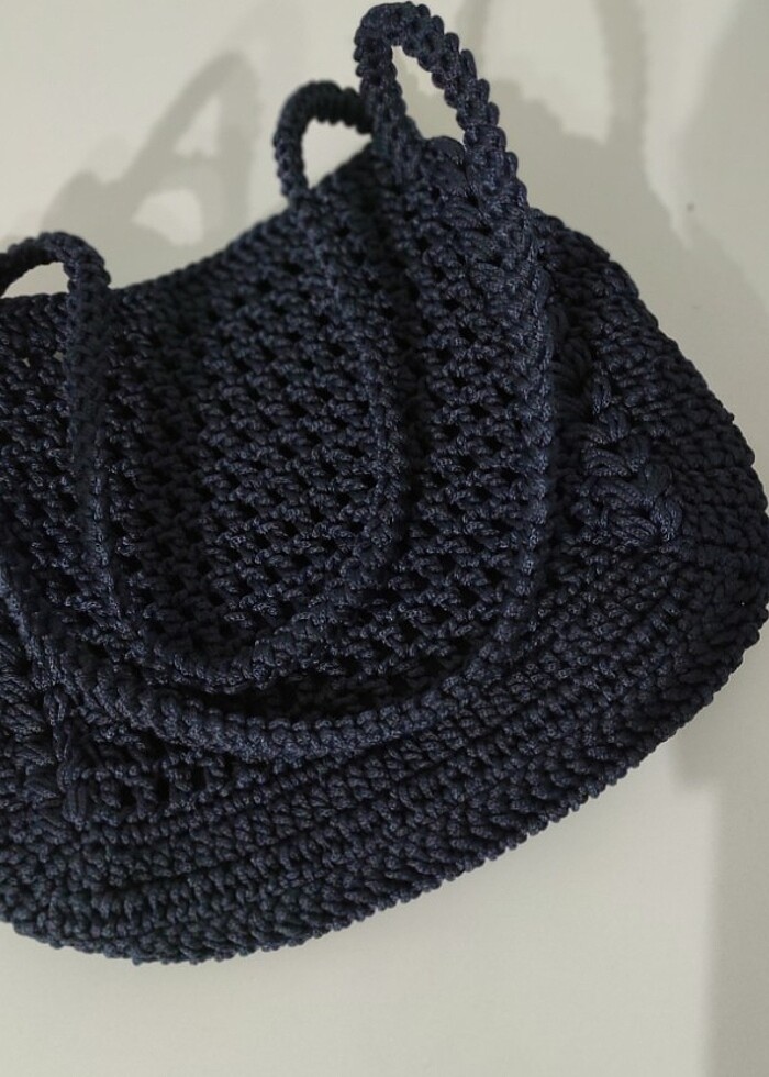 El örgüsü makrome çanta - Görsel 2