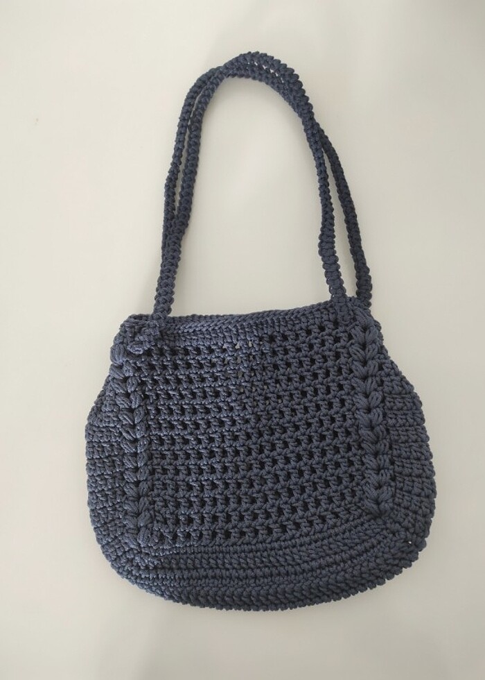 El örgüsü makrome çanta - Görsel 3