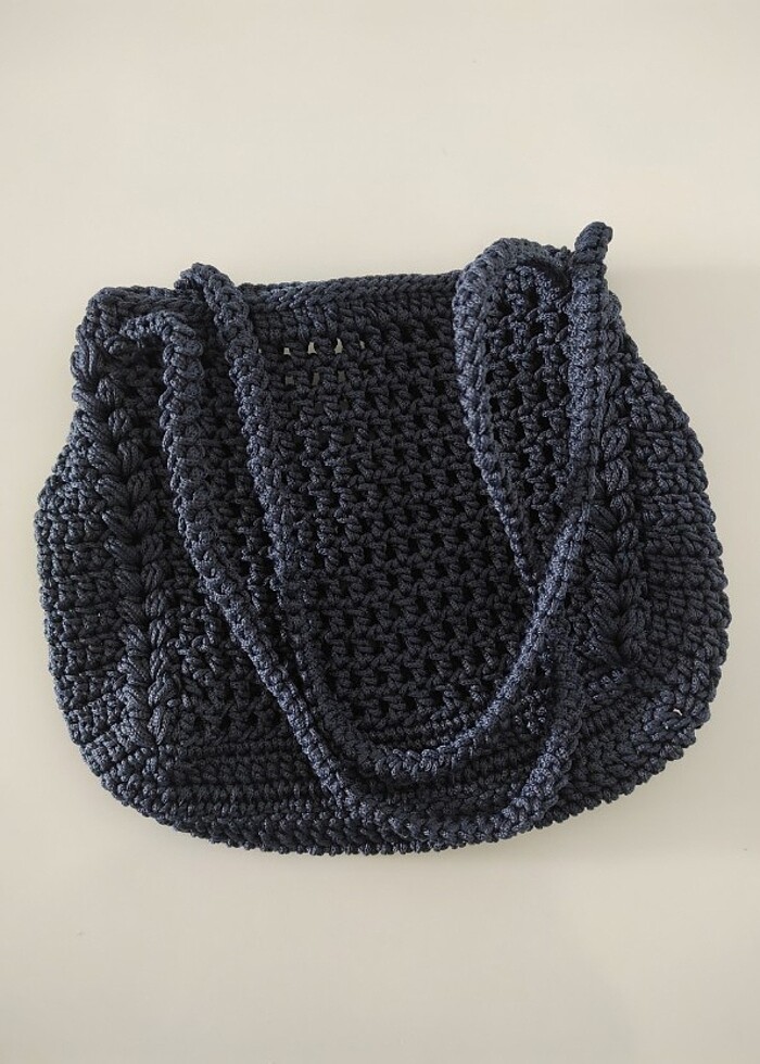 El örgüsü makrome çanta - Görsel 4