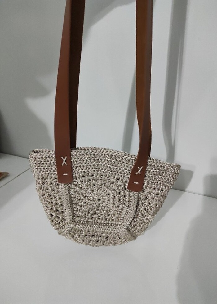El örgüsü makrome çanta  - Görsel 2