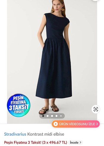 Stradivarius kontrast midi Elbise