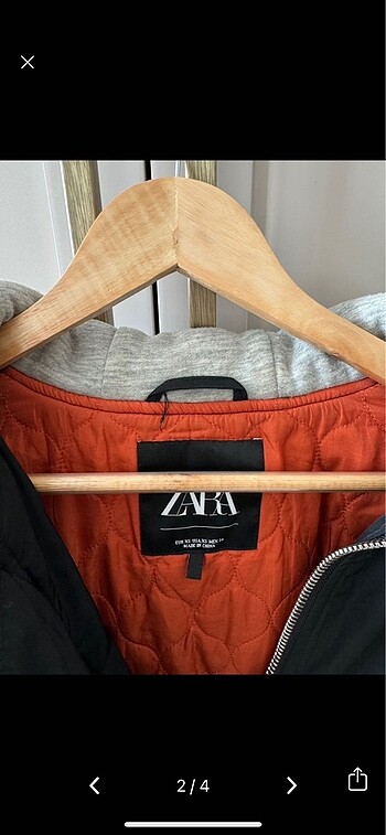 xs Beden Zara kapüşonlu bomber ceket