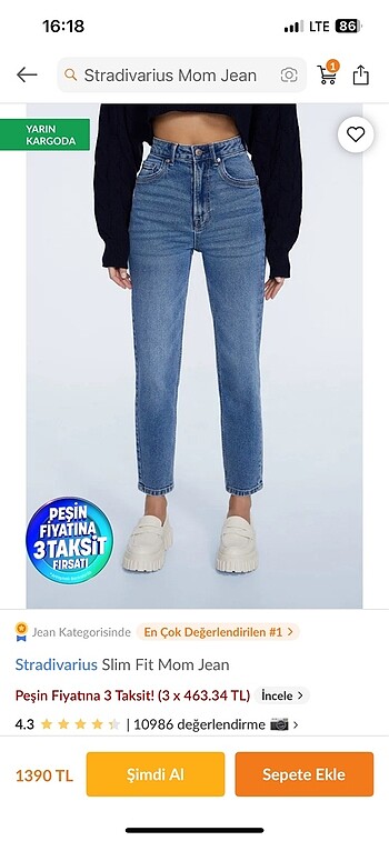 Stradivarius mom jean