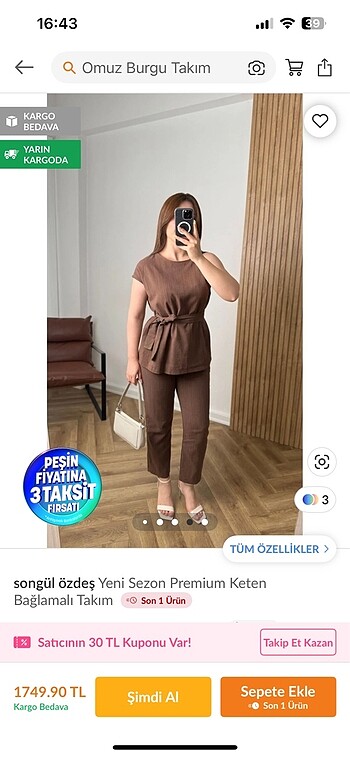 Omuz Burgu Detaylı Takım
