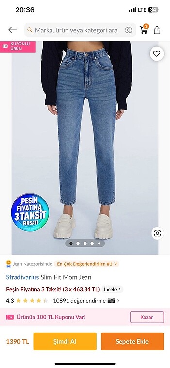 Stradivarius Mom Jean