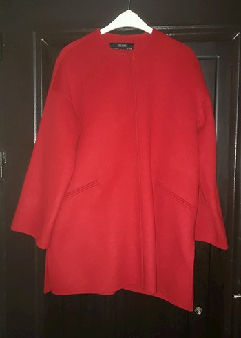 Zara Kırmızı Midi Kadın Kaban