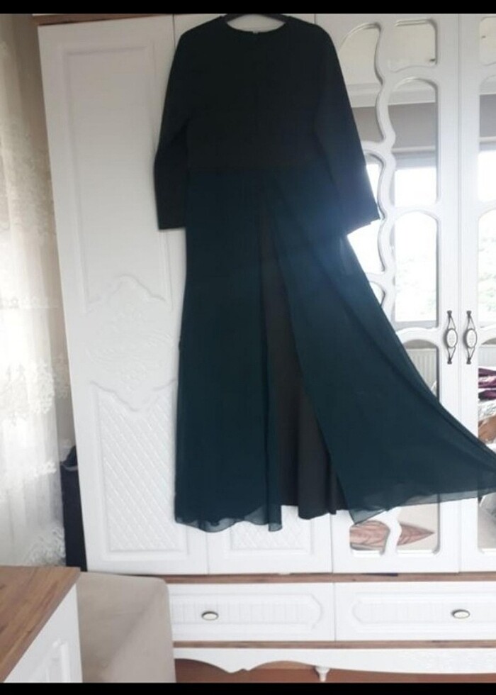 Yeşil tesettür abiye  - Görsel 3