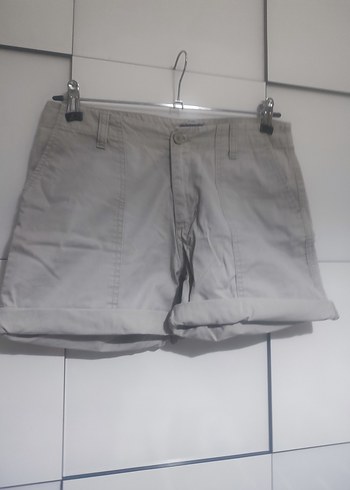 Zara Bej Bol Kesim Keten Mini Şort