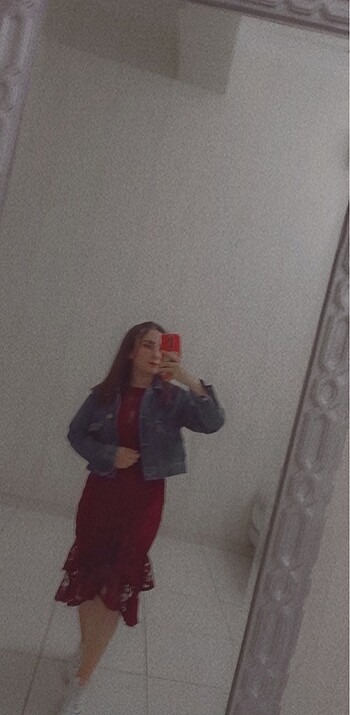 s Beden bordo Renk Gece elbisesi