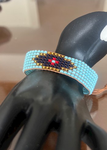 İEl işçiliği miyuki Turkuaz Bohem Bileklik - Görsel 2