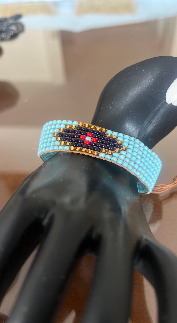 İEl işçiliği miyuki Turkuaz Bohem Bileklik - Görsel 2