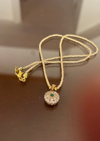 Altın Renkli Vintage zirkon taşlı kolye - Görsel 6