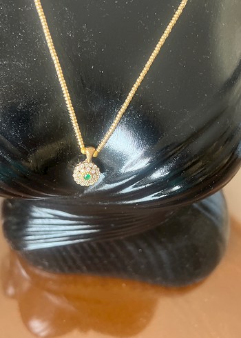 Altın Renkli Vintage zirkon taşlı kolye - Görsel 2