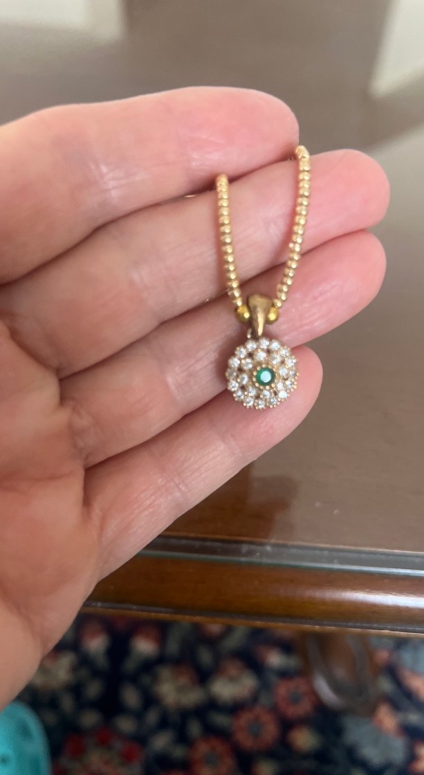 Altın Renkli Vintage zirkon taşlı kolye - Görsel 4