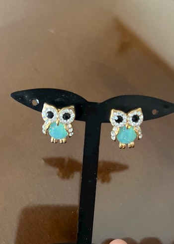 Turkuaz ve zirkon taşlı Avrupa küpe - Görsel 3