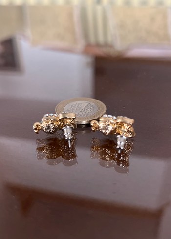 Turkuaz ve zirkon taşlı Avrupa küpe - Görsel 9