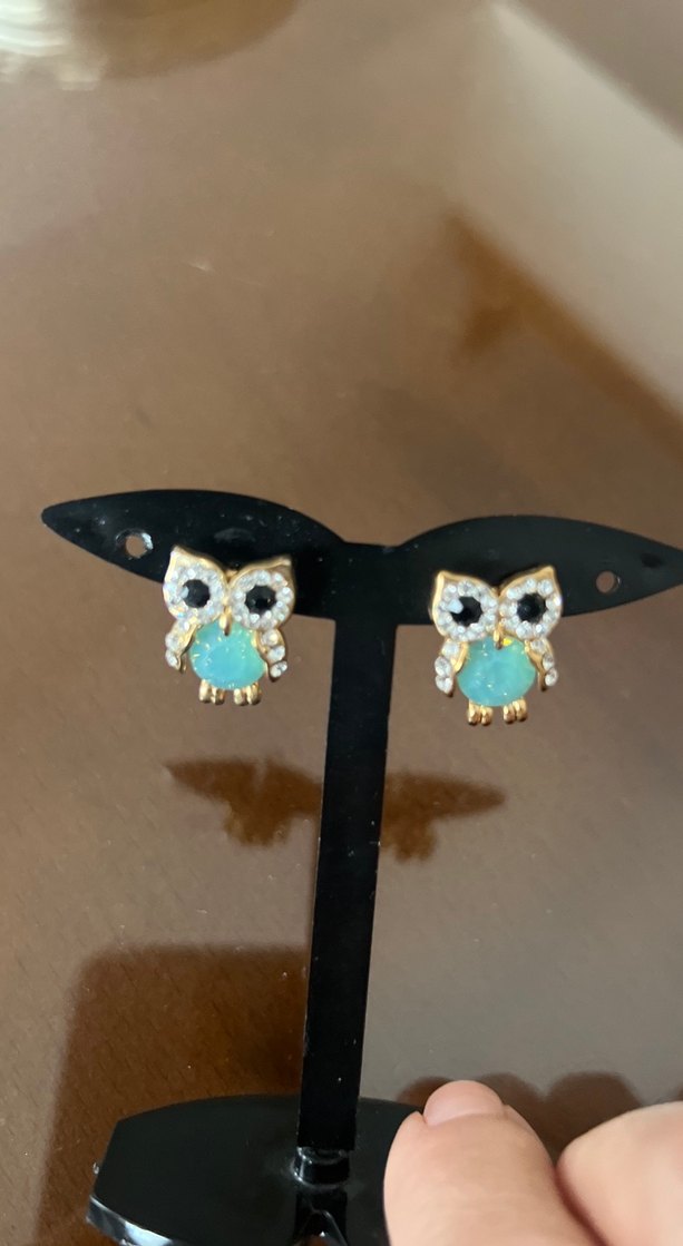 Turkuaz ve zirkon taşlı Avrupa küpe - Görsel 3