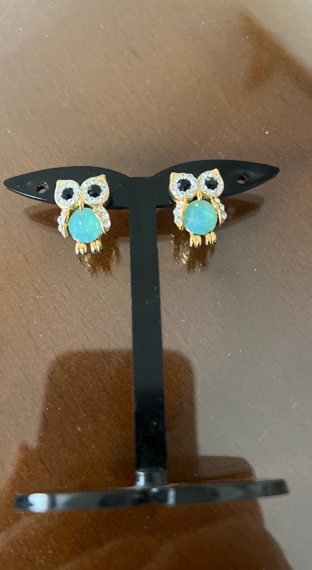 Turkuaz ve zirkon taşlı Avrupa küpe - Görsel 2