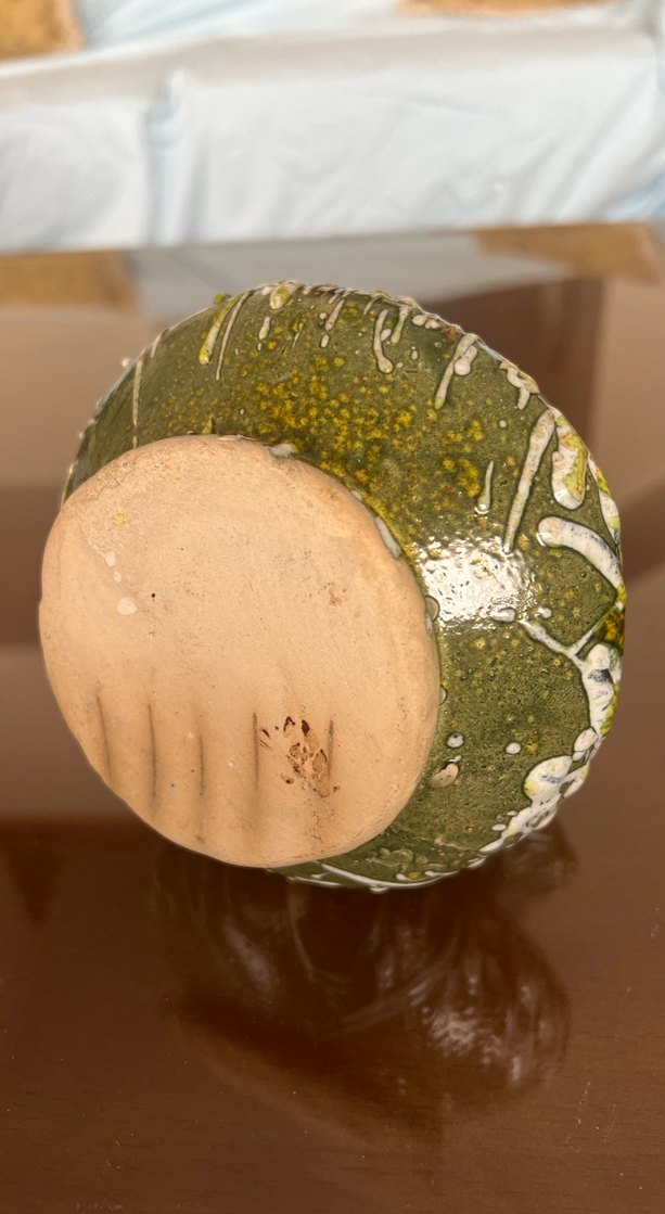 Koyu Sarı Dokulu Seramik Vazo - Görsel 5