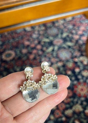 Kristal taşlı küpe - Görsel 3