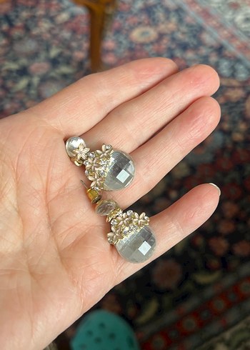 Kristal taşlı küpe - Görsel 7