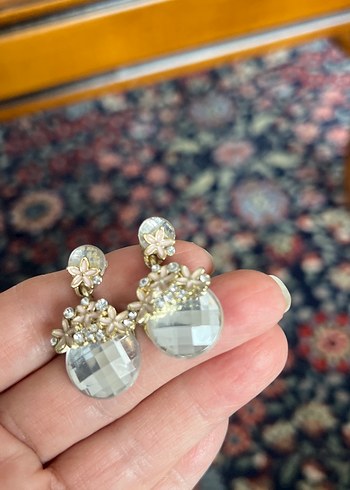 Kristal taşlı küpe - Görsel 4