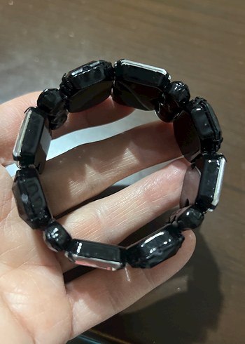 Siyah Parlak Desenli Kadın Bileklik - Görsel 6