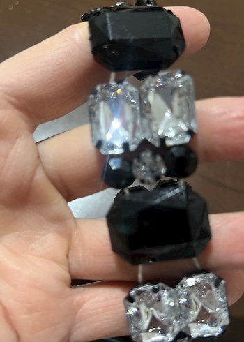 Siyah Parlak Desenli Kadın Bileklik - Görsel 8