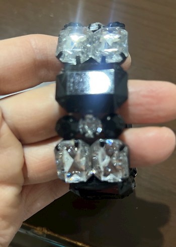 Siyah Parlak Desenli Kadın Bileklik - Görsel 5