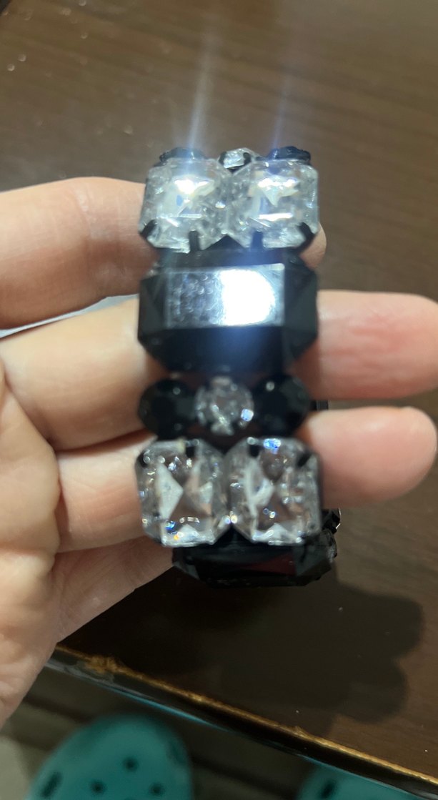 Siyah Parlak Desenli Kadın Bileklik - Görsel 5