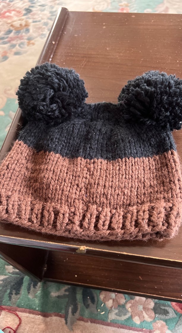 Kahverengi Nakışlı Örgü bere kullanılmamış Pull&And Bear markalı - Görsel 4