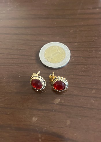 Kök yakut bronz küpe - Görsel 4