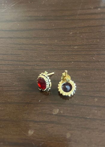 Kök yakut bronz küpe - Görsel 3