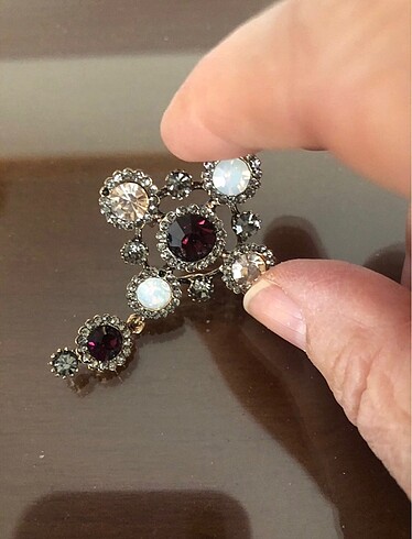 Diğer Vintage ay taşı ve kristal uç dahil 5cm