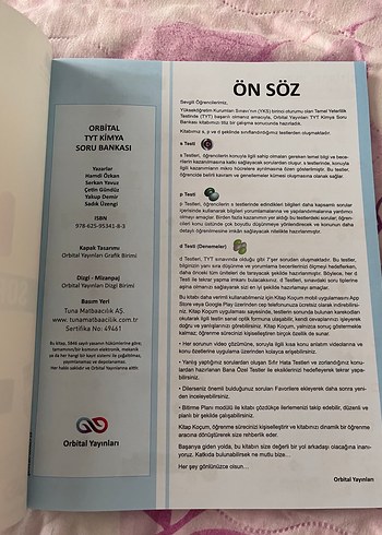 Beden Orbital TYT Kimya Soru Bankası