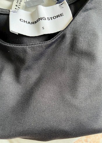 Diğer Siyah Kısa Kollu Crop Top