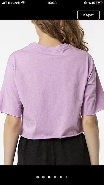 s Beden mor Renk Crop tshirt