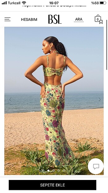 BSL FASHION dekolteli uzun elbise